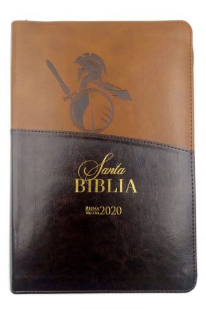 Biblia RVR2020 Letra grande cierre i/piel café diseño soldado