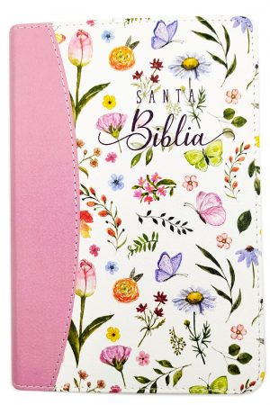 iblia RVR2020 portátil letra grande colección primavera rosa con canto pintado